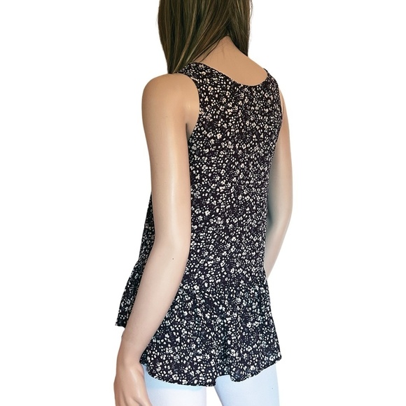 Frenchi Peplum Flounce Top Blouse Tank Floral burgundy Floral Lightweight - Picture 4 of 13